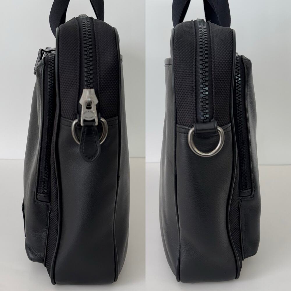 Coach Rider Briefcase Leather Nylon Business Travel Laptop Bag Black 6705 - Picture 8 of 16